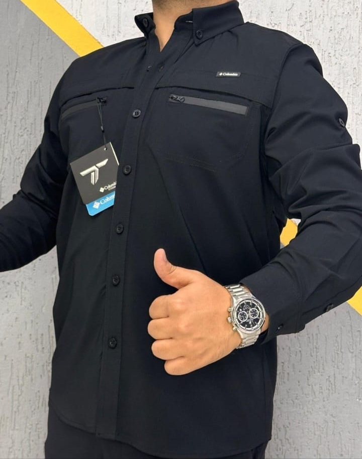 İTHAL MEVSiMLiK EN BOY LiKRALI SU GEÇMEZ KUMAŞ TACTiCAL  GÖMLEK SiYAH