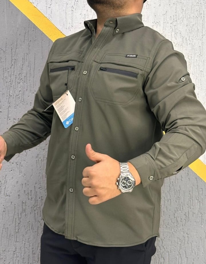 İTHAL MEVSiMLiK EN BOY LiKRALI SU GEÇMEZ KUMAŞ TACTiCAL  GÖMLEK YEŞİL