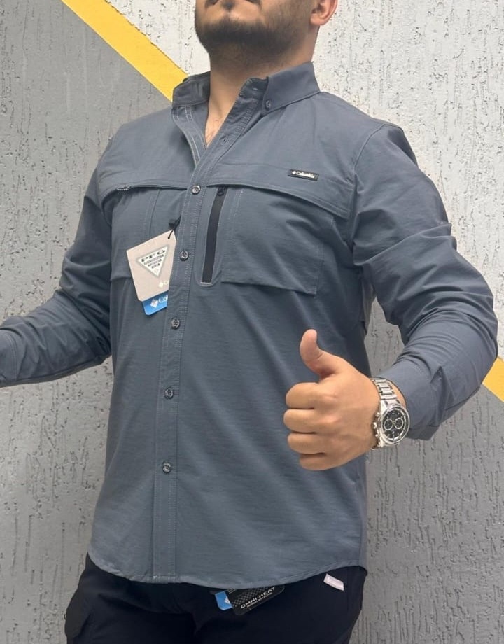 İTHAL MEVSiMLiK EN BOY LiKRALI SU GEÇMEZ KUMAŞ TACTiCAL  GÖMLEK FÜME