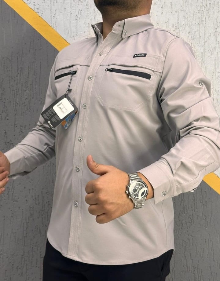 İTHAL MEVSiMLiK EN BOY LiKRALI SU GEÇMEZ KUMAŞ TACTiCAL  GÖMLEK KREM