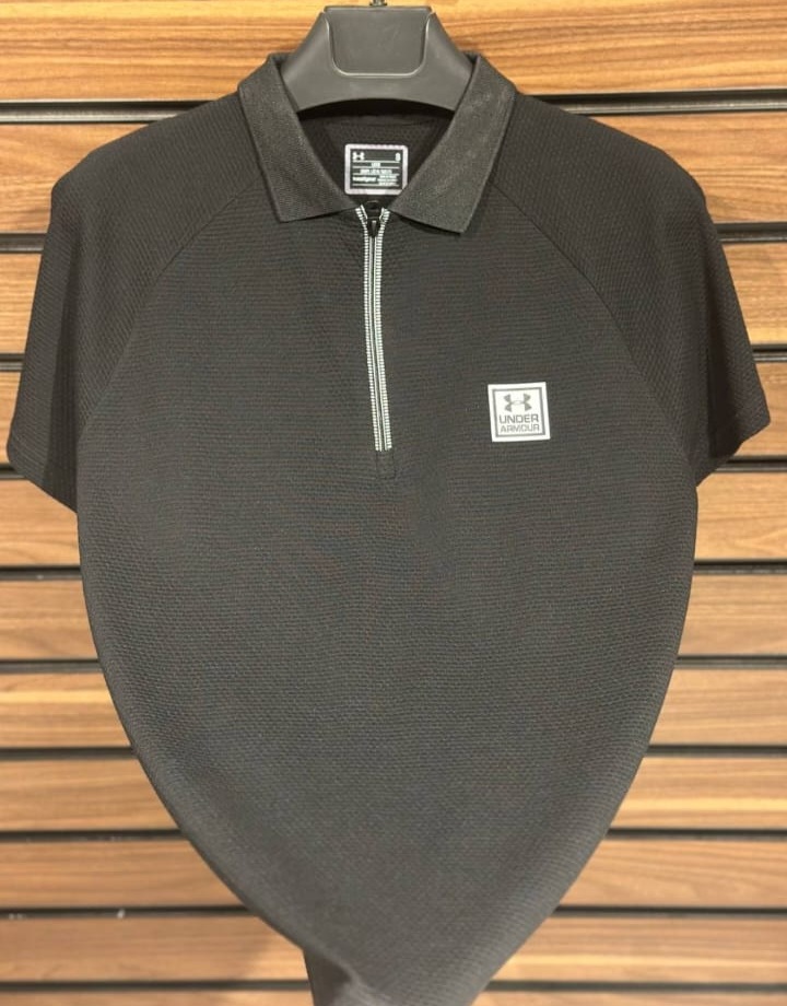 ERKEK YAKALI YARIM FERMUARLI TİŞÖRT UNDER ARMOUR BEJ